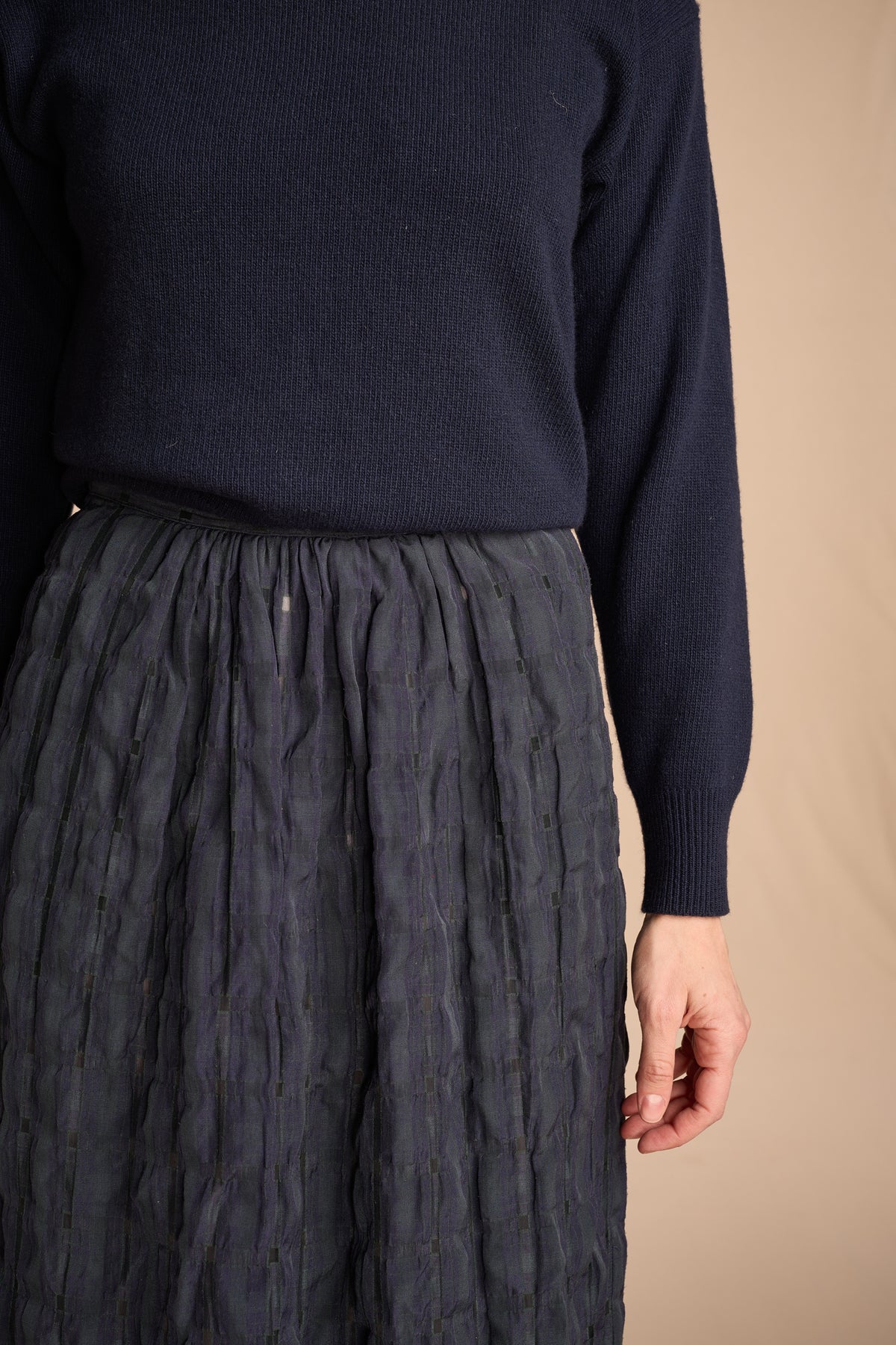 Giorgio Armani 1970s Navy Cotton Skirt