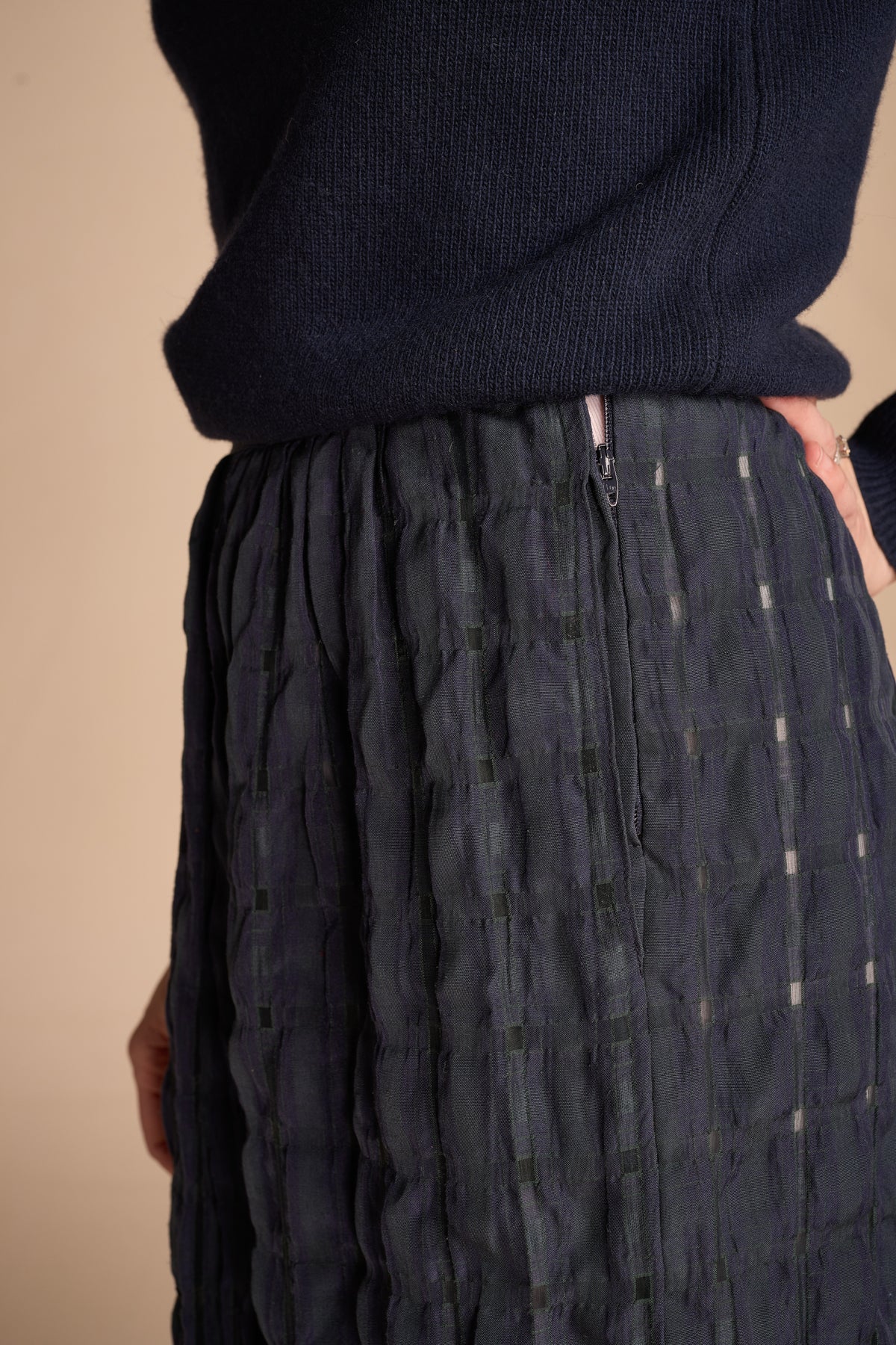 Giorgio Armani 1970s Navy Cotton Skirt