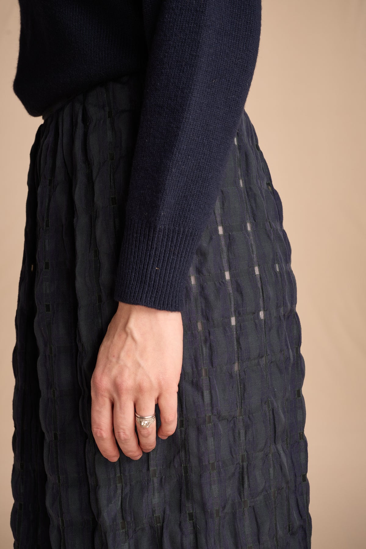 Giorgio Armani 1970s Navy Cotton Skirt