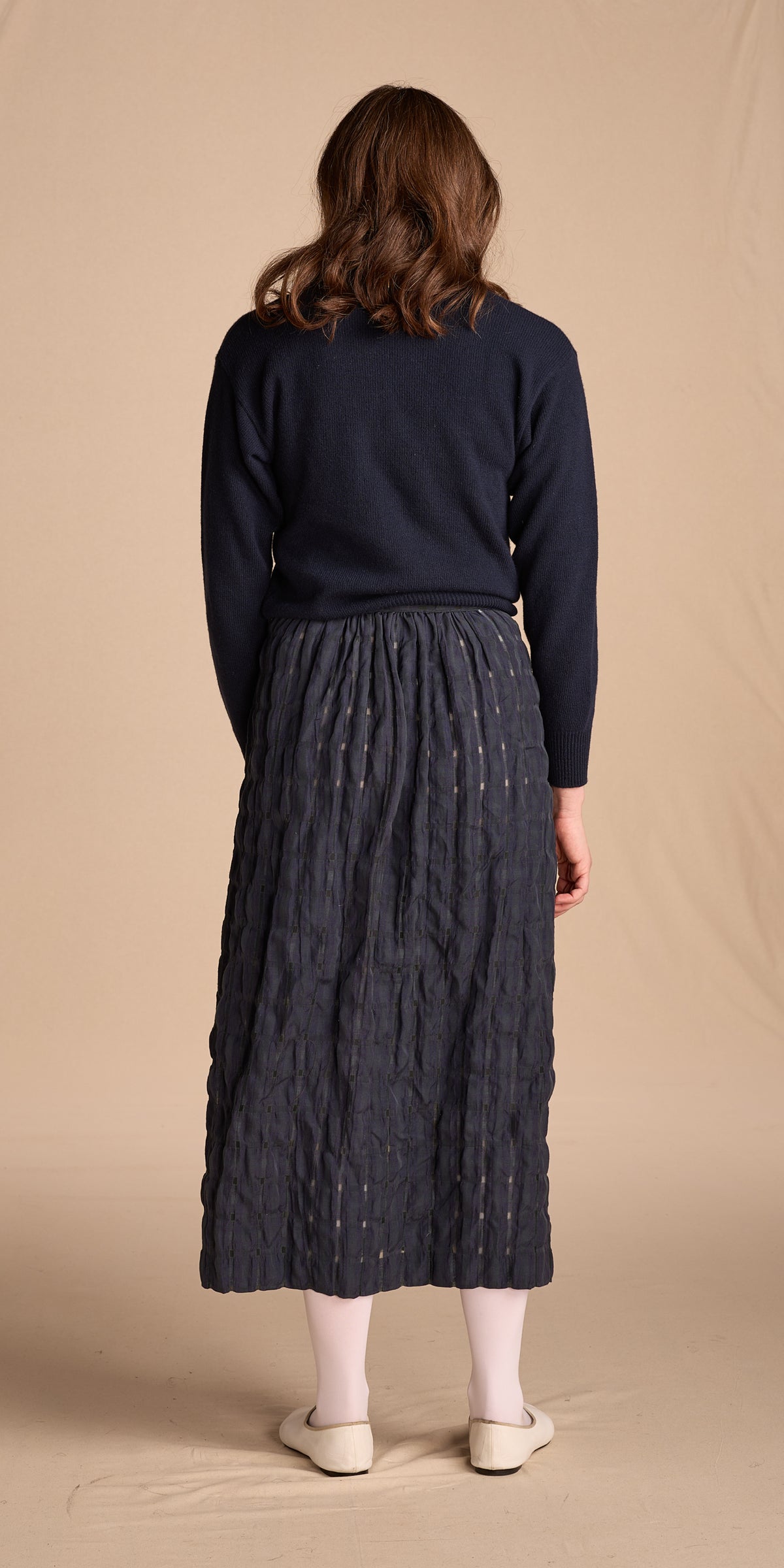 Giorgio Armani 1970s Navy Cotton Skirt