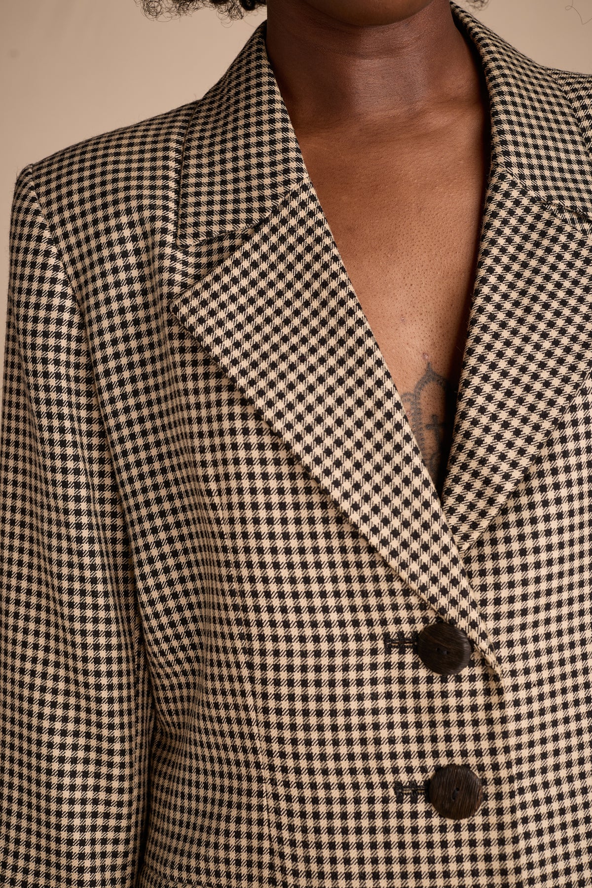 Yves Saint Laurent 1996 Wool-Silk Houndstooth Suit