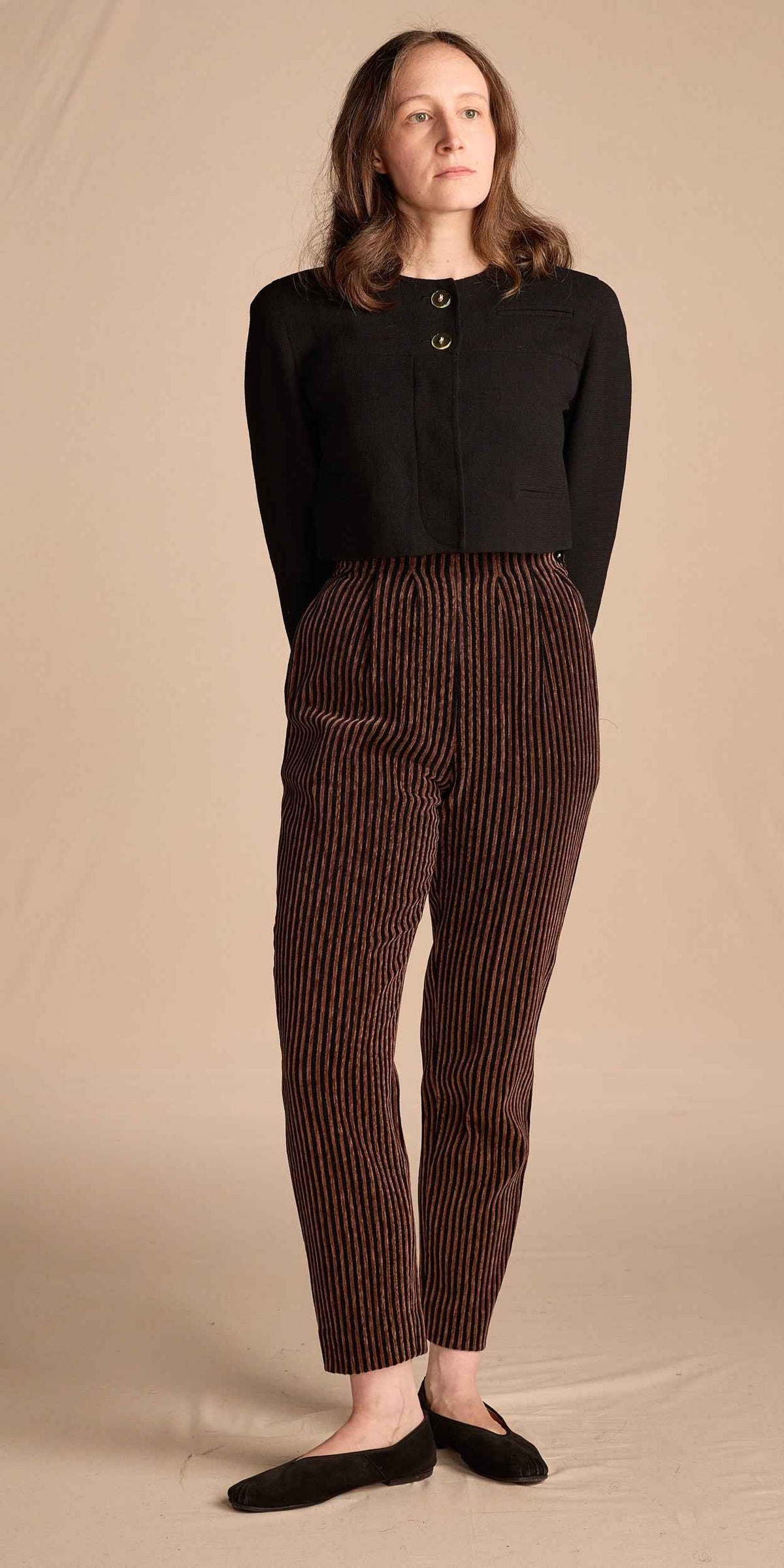 Bill Blass 1980s Black Crepe Cropped Jacket