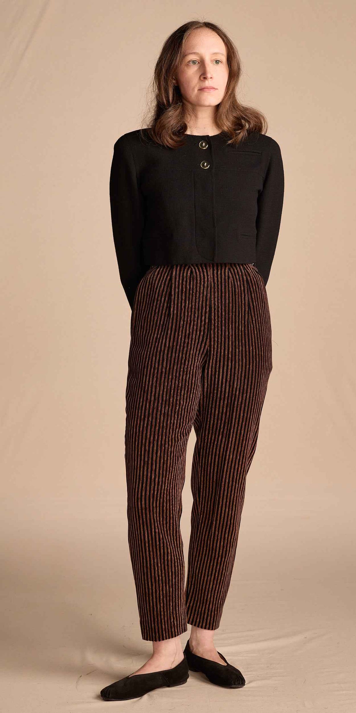 Bill Blass 1980s Black Crepe Cropped Jacket