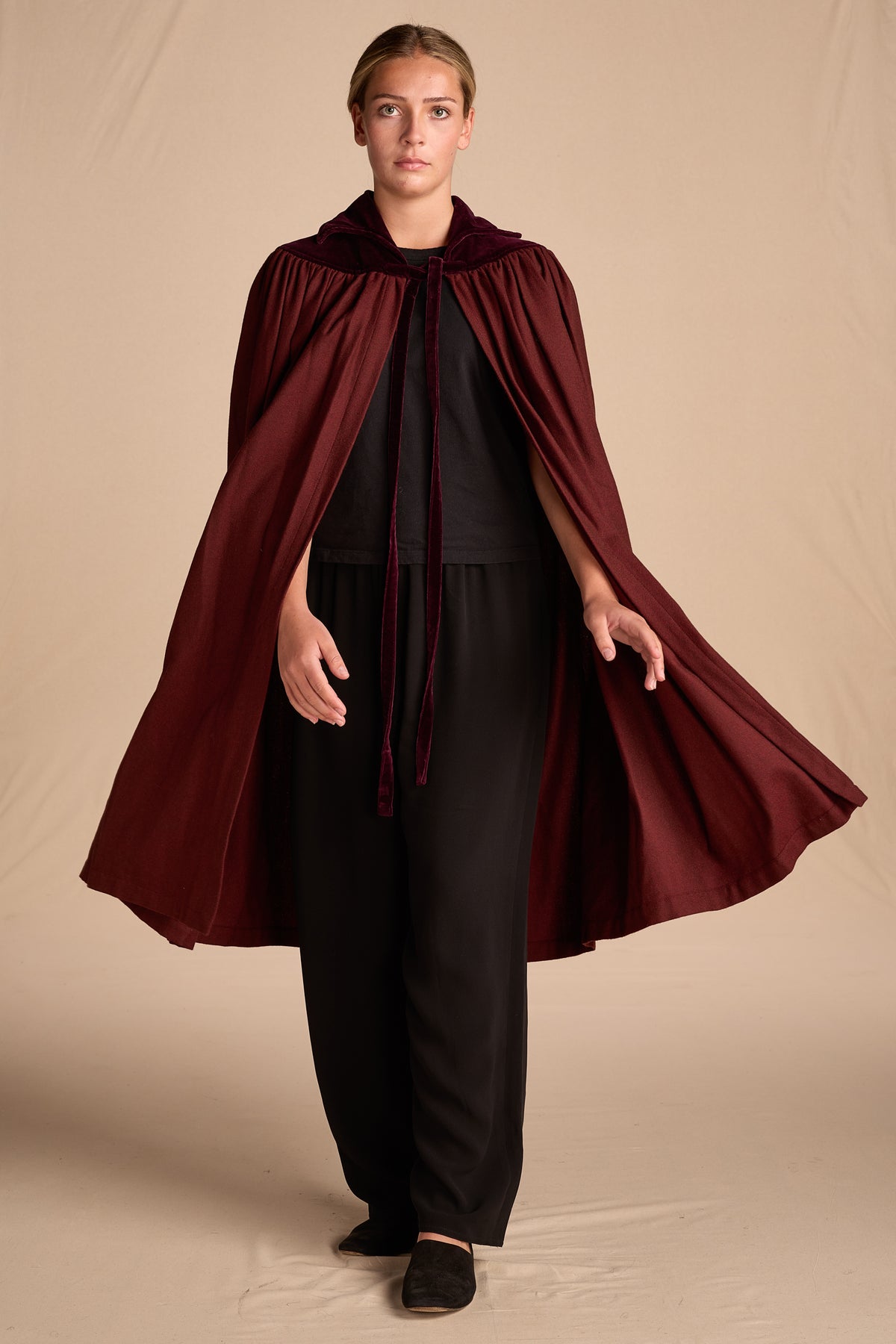 Yves Saint Laurent Fall/Winter 1981 Burgundy Wool Cape