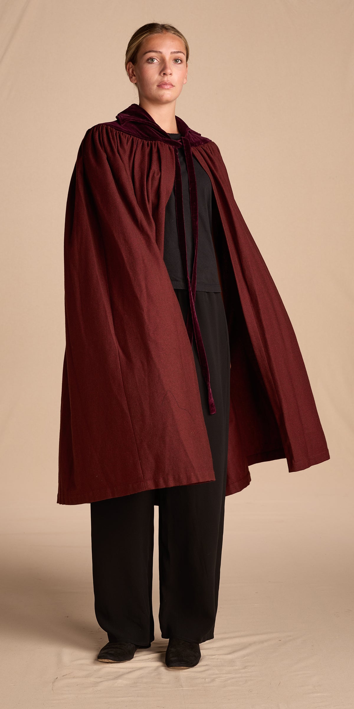 Yves Saint Laurent Fall/Winter 1981 Burgundy Wool Cape