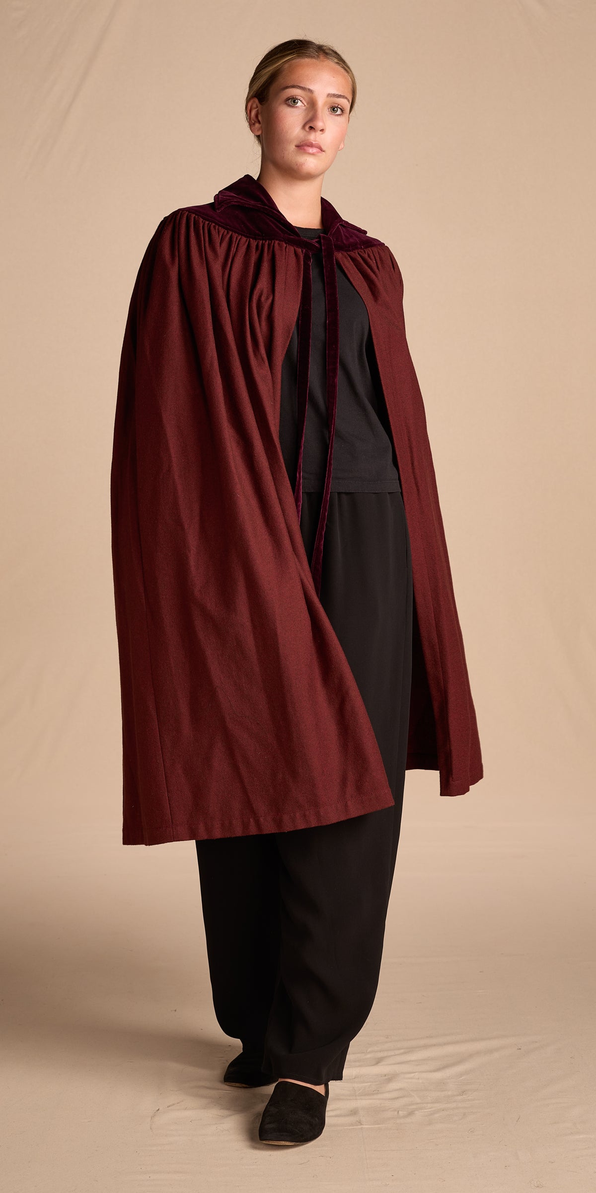 Yves Saint Laurent Fall/Winter 1981 Burgundy Wool Cape