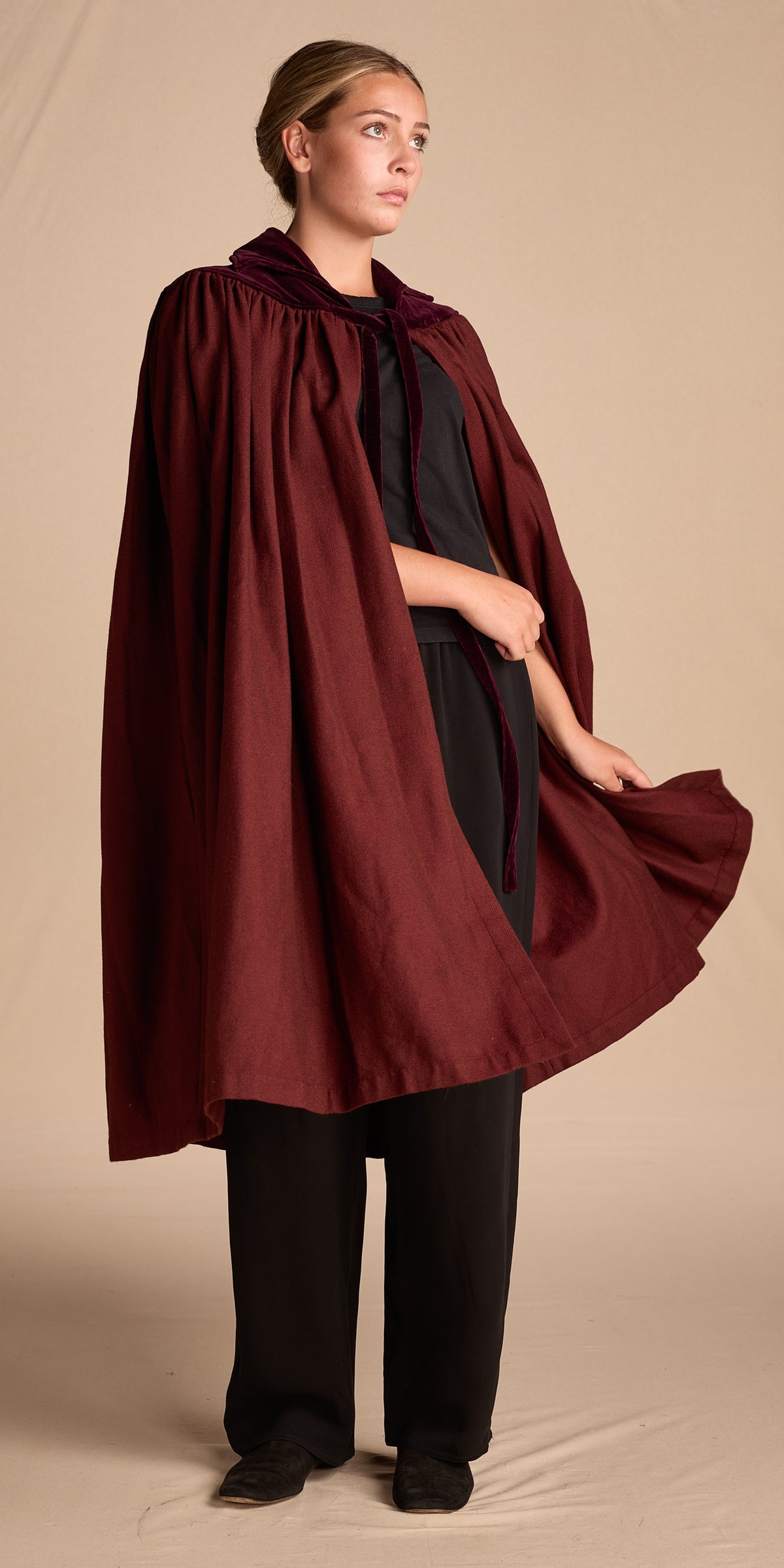 Yves Saint Laurent Fall/Winter 1981 Burgundy Wool Cape
