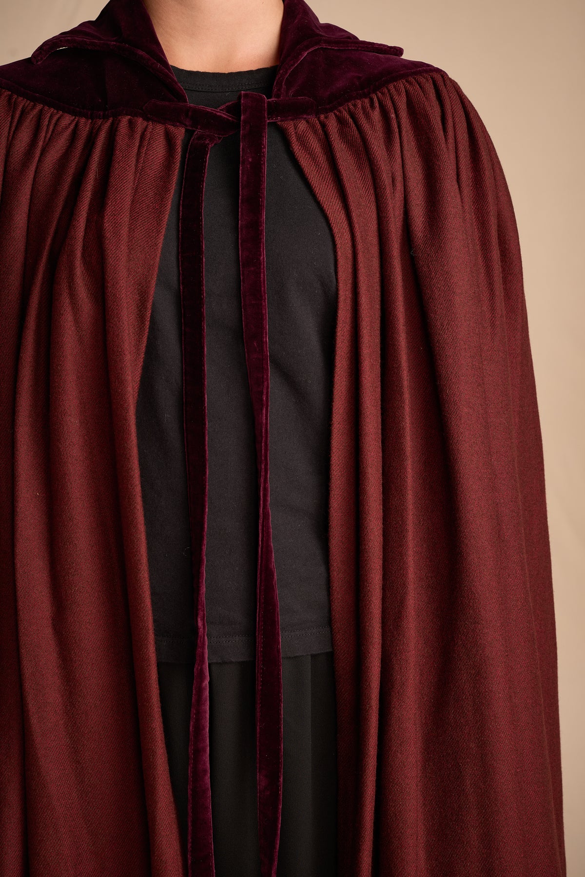 Yves Saint Laurent Fall/Winter 1981 Burgundy Wool Cape