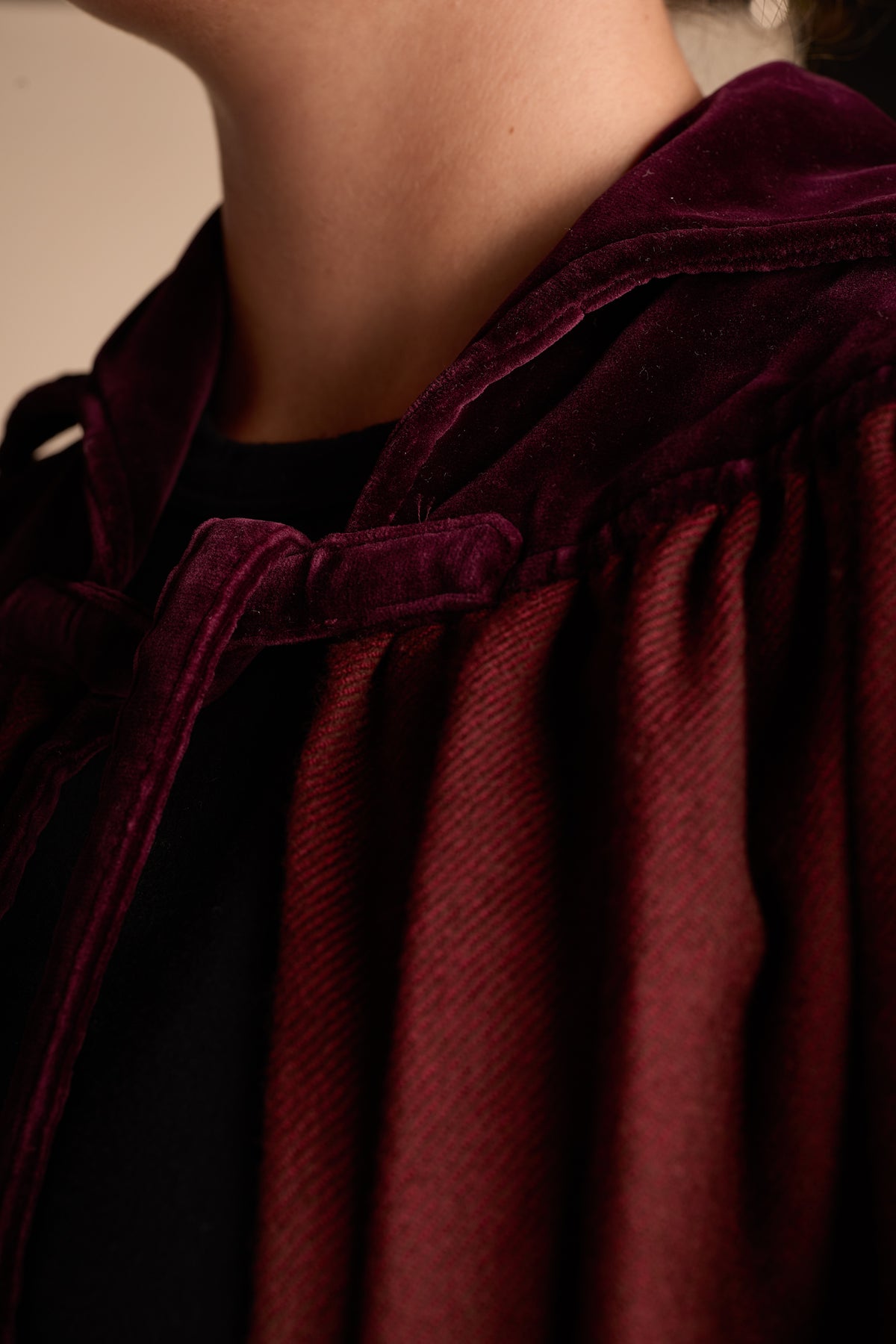 Yves Saint Laurent Fall/Winter 1981 Burgundy Wool Cape