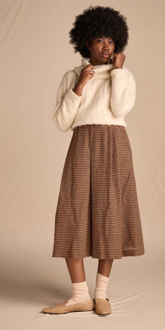 Geoffrey Beene 1980s Cream Wool-Rabbit Turtleneck Sweater
