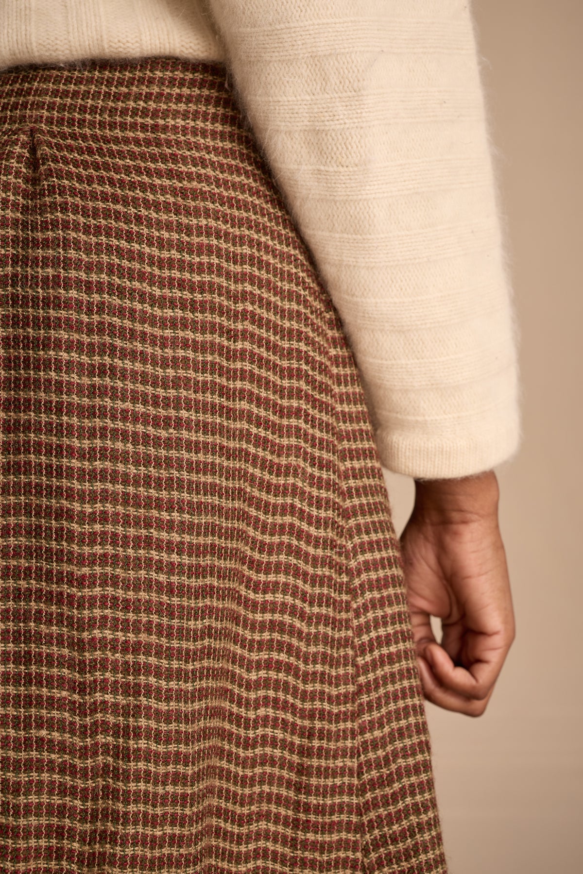 Giorgio Armani c. 1979 Brown Wool Blend Tweed Skirt