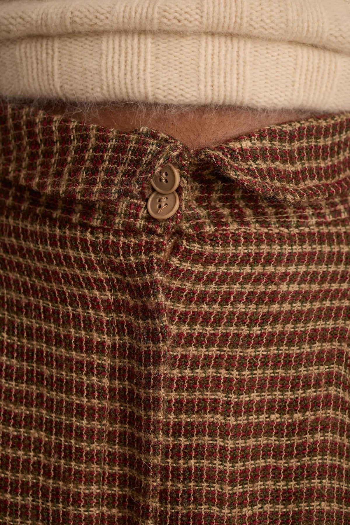 Giorgio Armani c. 1979 Brown Wool Blend Tweed Skirt