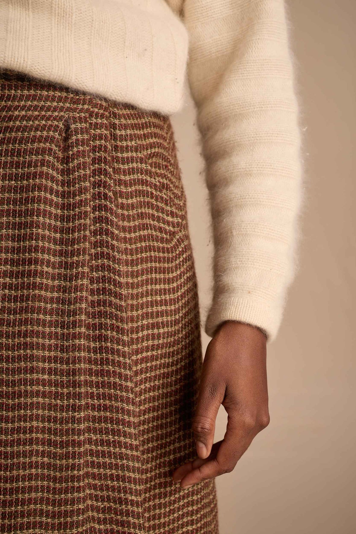 Geoffrey Beene 1980s Cream Wool-Rabbit Turtleneck Sweater