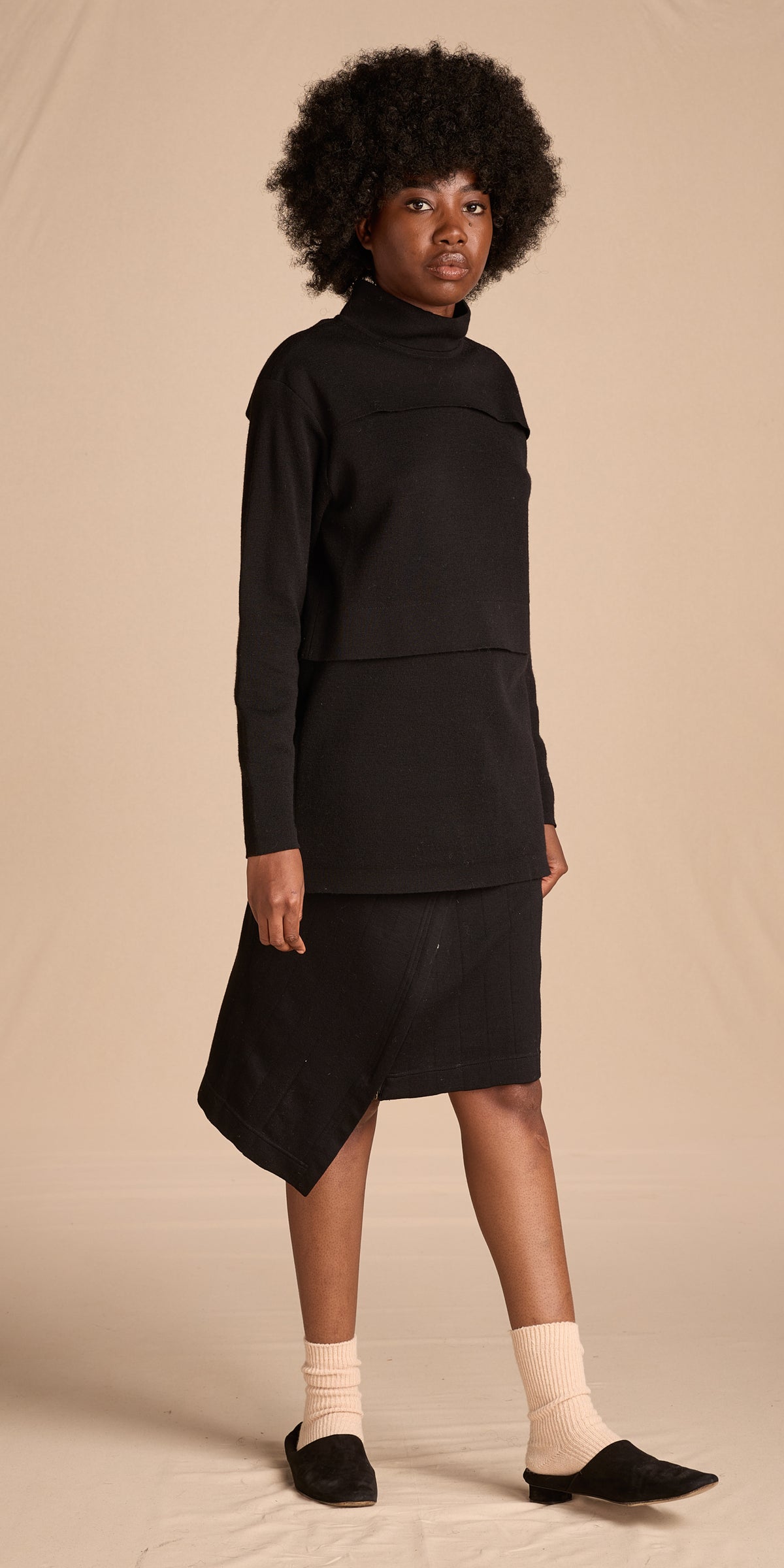 Issey Miyake 1980s Black Wool Sweater