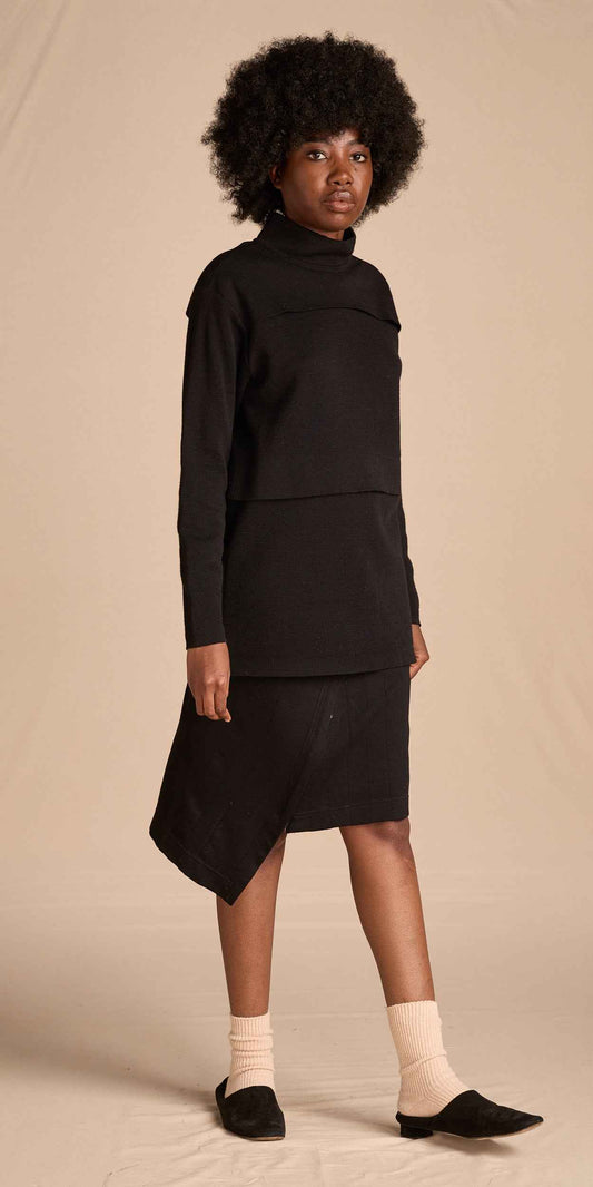 Issey Miyake 1980s Black Wool Sweater