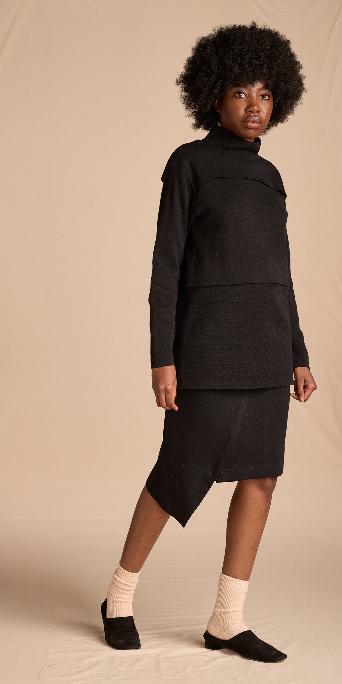 Issey Miyake 1980s Black Wool Sweater