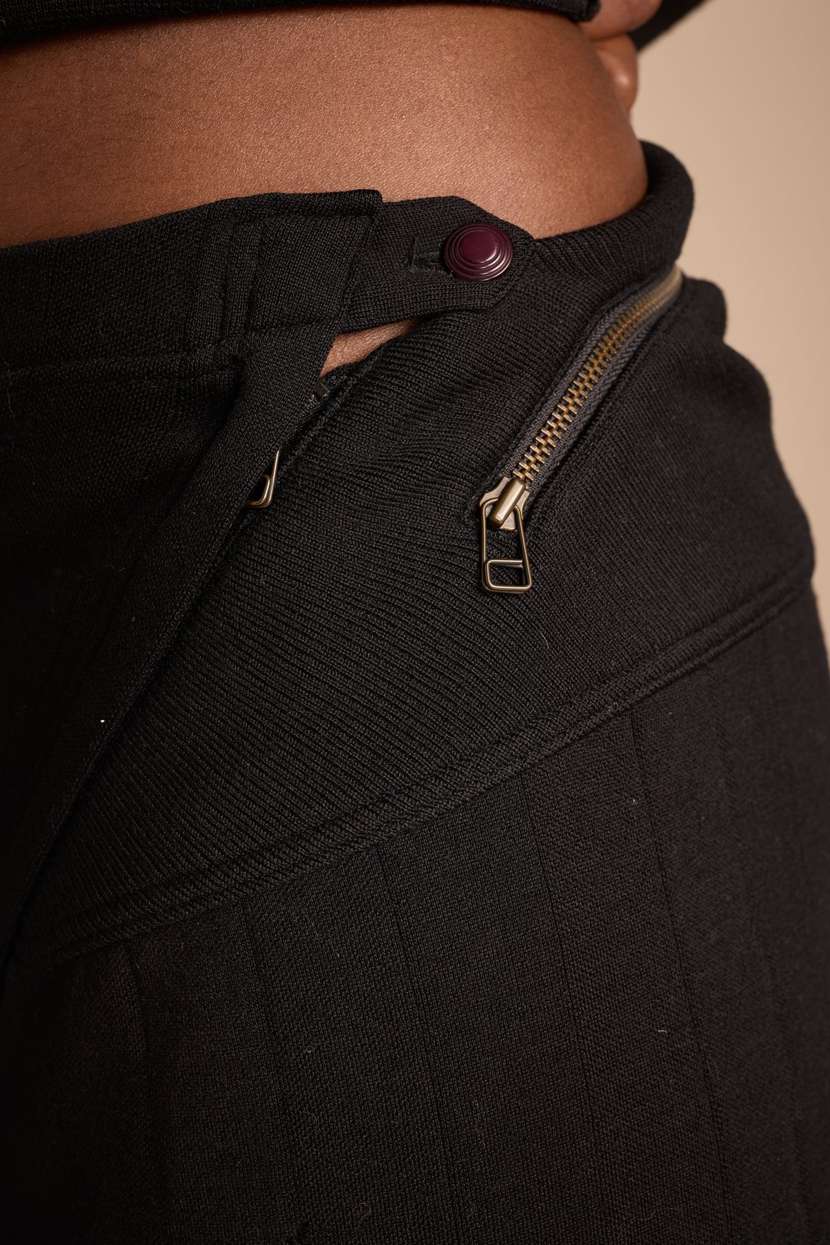 Issey Miyake 1980s Black Wool Zipper Skirt (as is)
