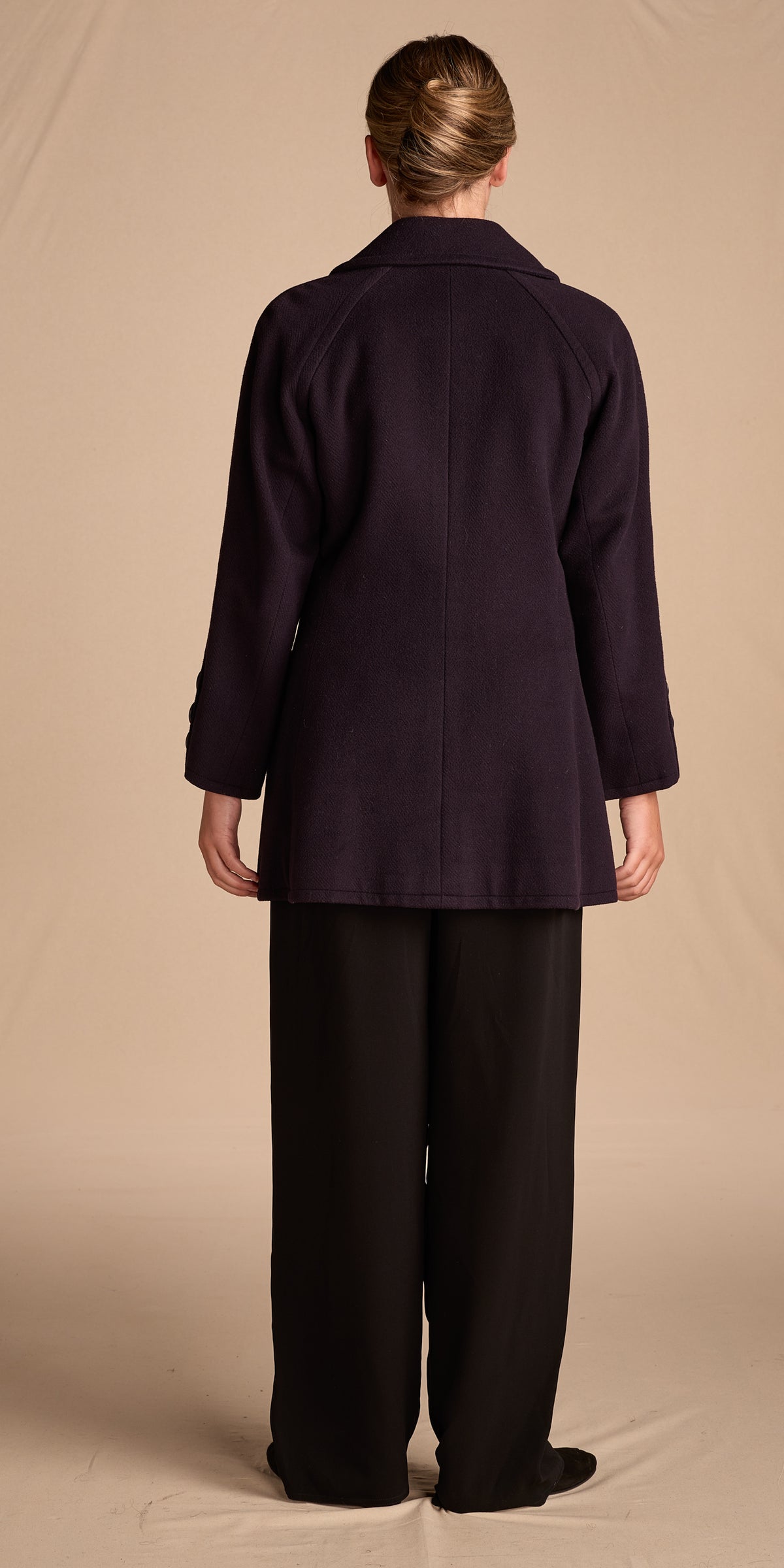 Yves Saint Laurent 1990s Eggplant Wool Coat