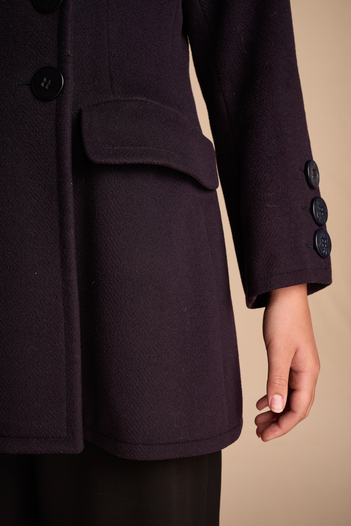 Yves Saint Laurent 1990s Eggplant Wool Coat