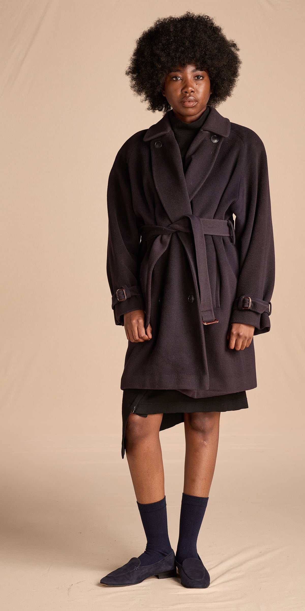 Calvin Klein 1990s-2000s Periwinkle Wool Coat