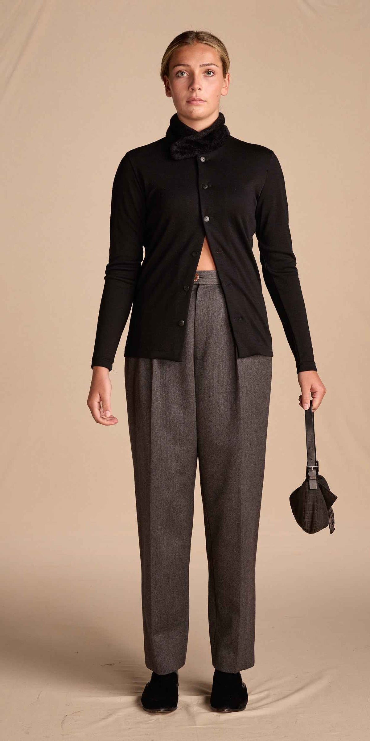 Yves Saint Laurent Fall/Winter 1987 Gray wool Trousers