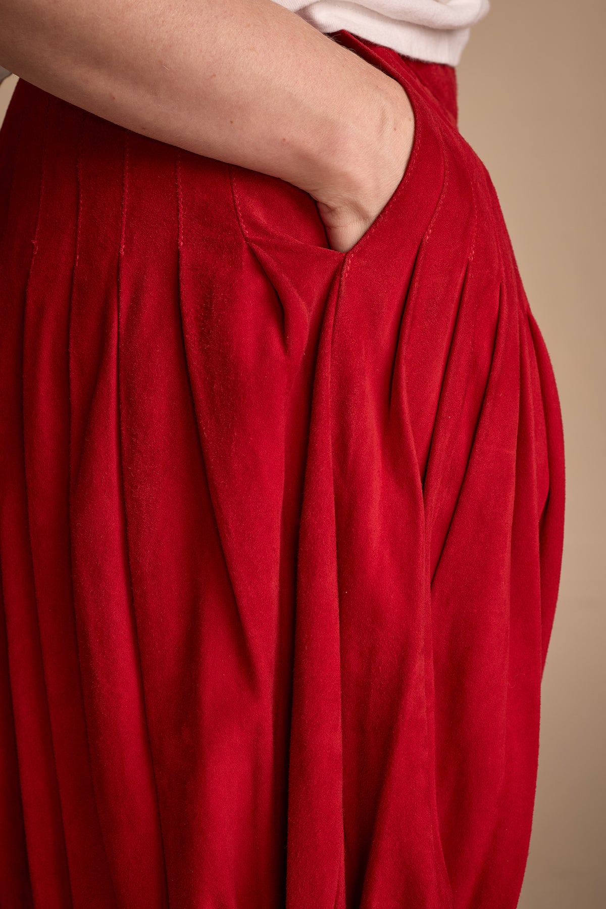 Giorgio Armani Spring/Summer 1983 Red Suede Shorts