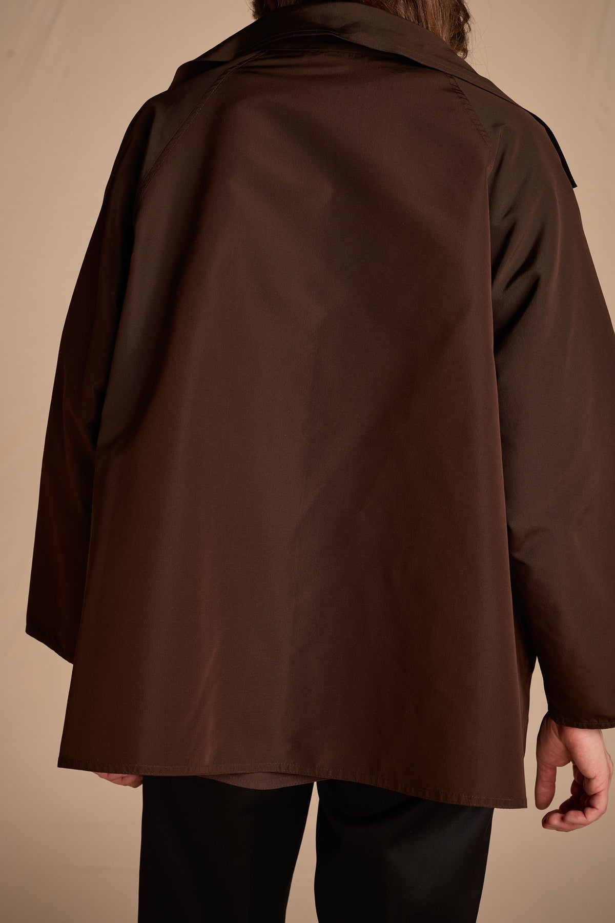 Zoran 1990s Chocolate Brown Silk Taffeta Jacket