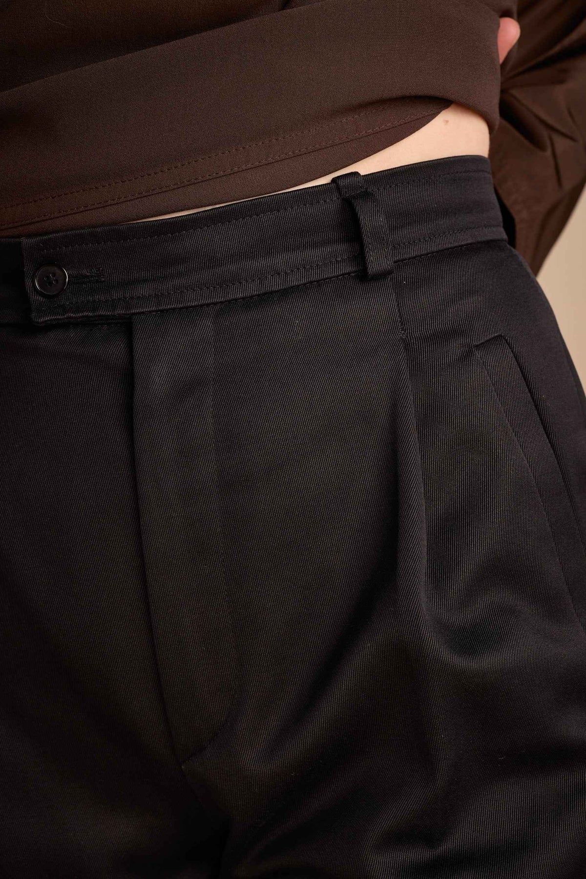 Yves Saint Laurent 1999 Black Cotton Twill Trouser Pants