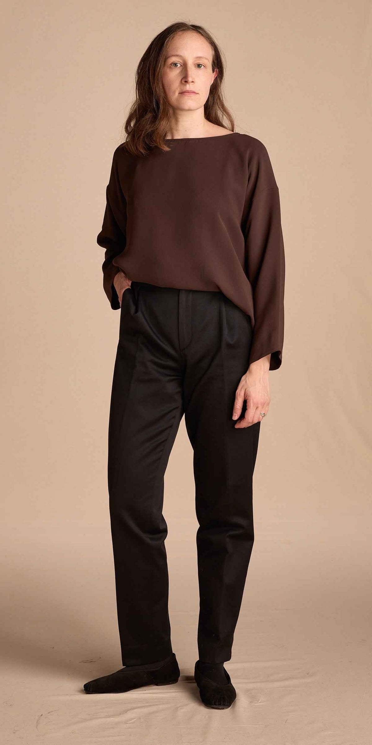 Yves Saint Laurent 1999 Black Cotton Twill Trouser Pants