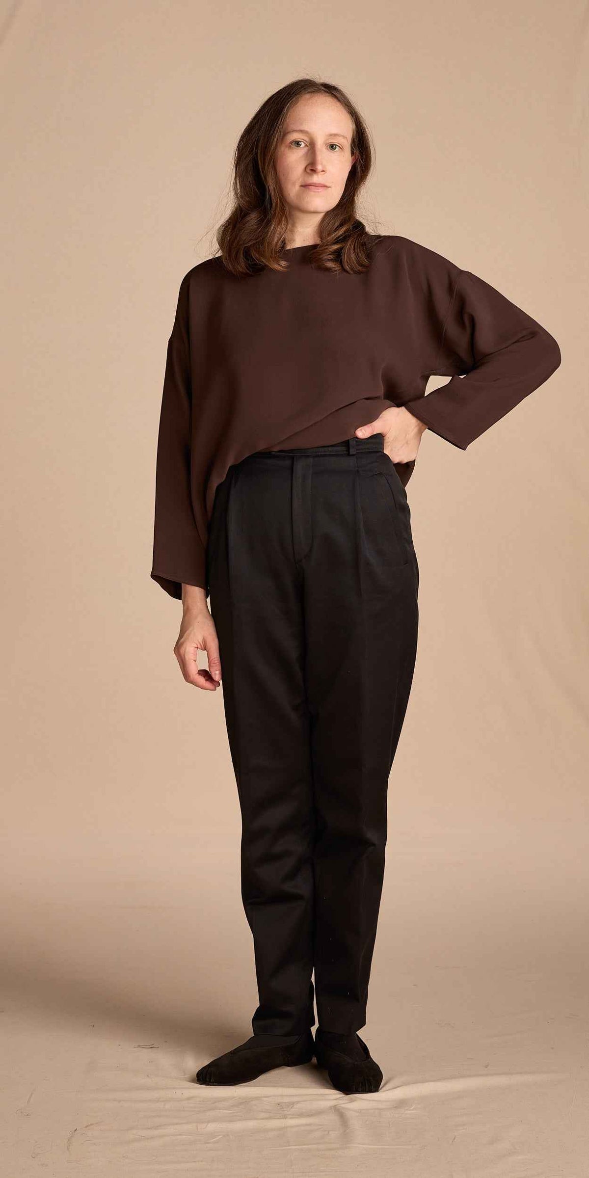 Yves Saint Laurent 1999 Black Cotton Twill Trouser Pants