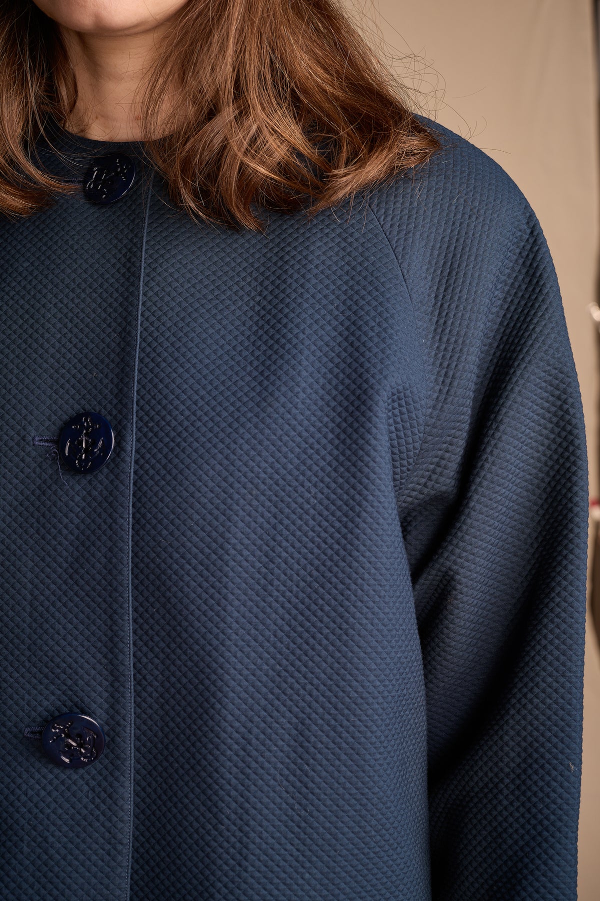 Geoffrey Beene 1990s-2000s Textured Deep Teal Swing Jacket