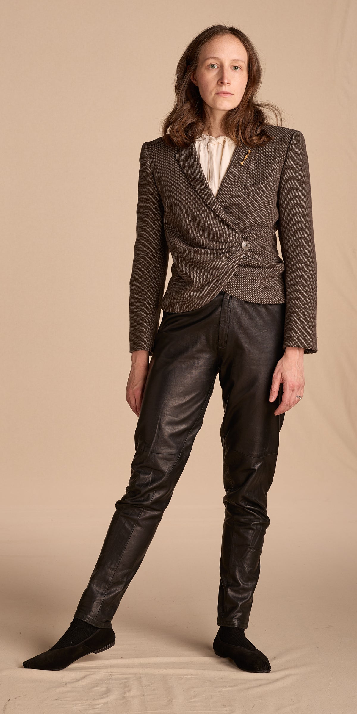 Giorgio Armani Fall/Winter 1979 Brown/Gray Wrap Jacket