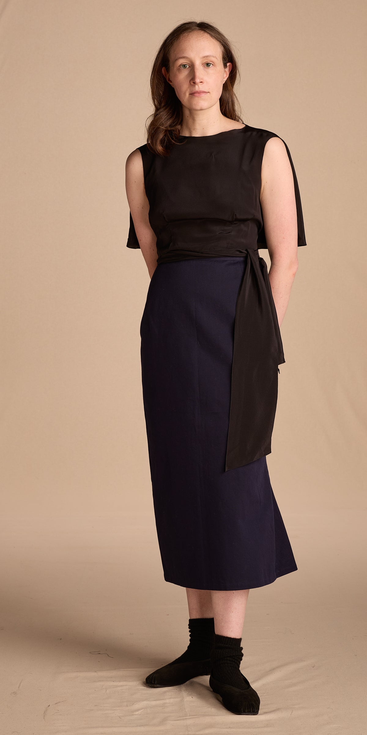 Yohji Yamamoto Deadstock Spring 2003 Navy Cotton Twill Skirt