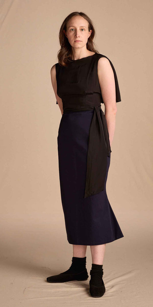 Chanel Spring/Summer 2002 Black Silk Caped Top