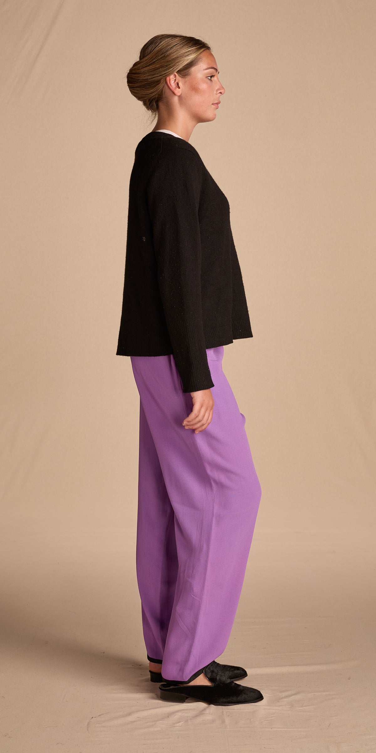 Yves Saint Laurent Fall/Winter 1978 Lilac Crepe Back Satin Pants
