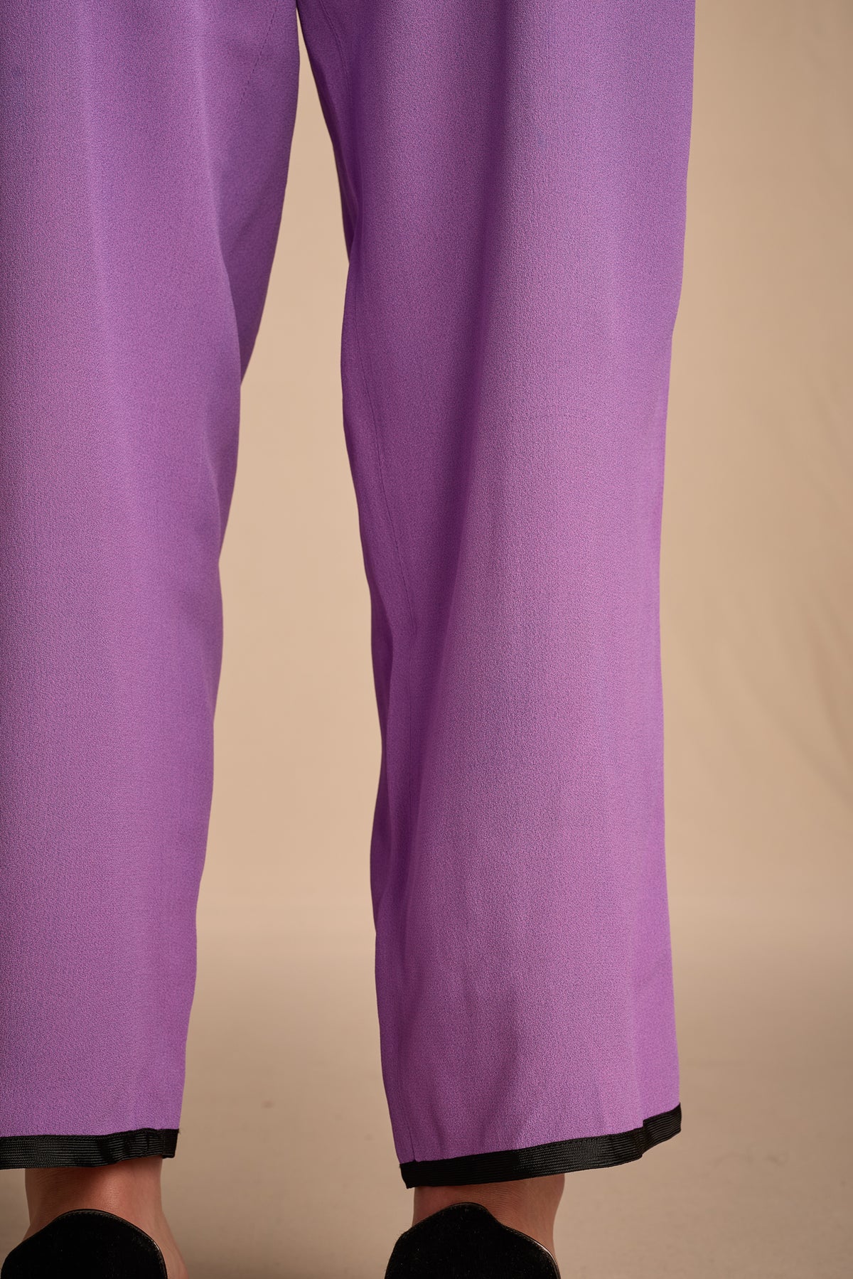 Yves Saint Laurent Fall/Winter 1978 Lilac Crepe Back Satin Pants