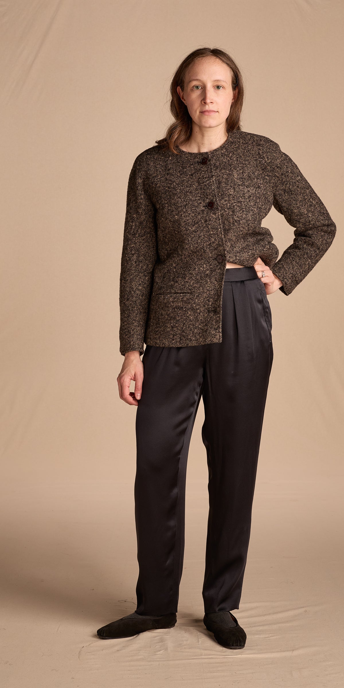 Giorgio Armani 1990s Black Silk Pants