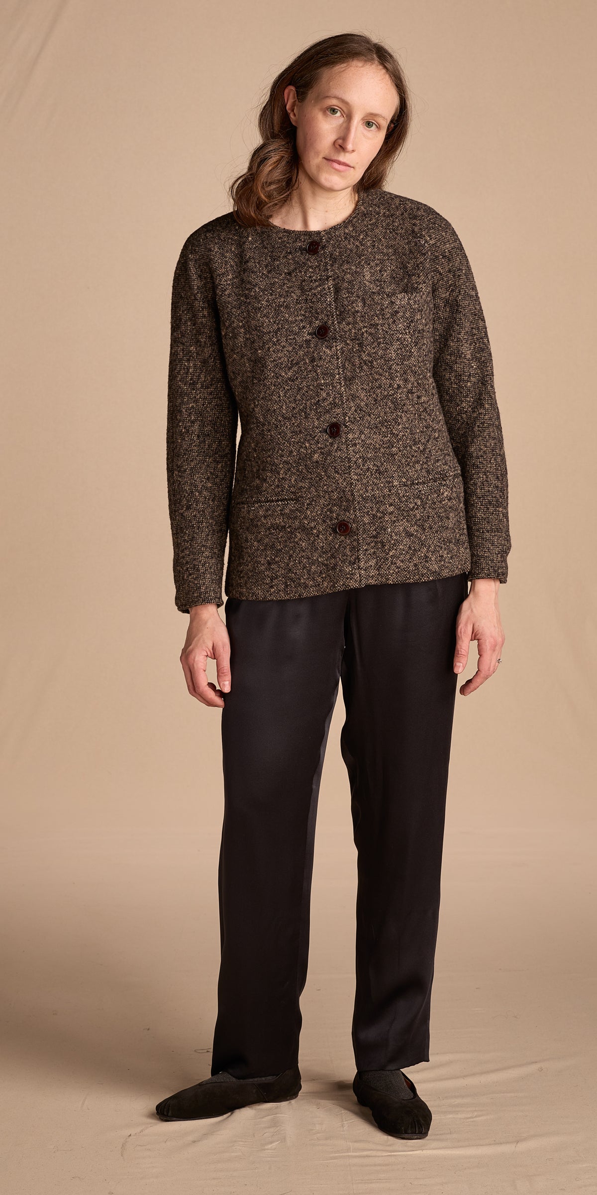 Giorgio Armani 1970s-1980s Gray Bouclé Wool Jacket