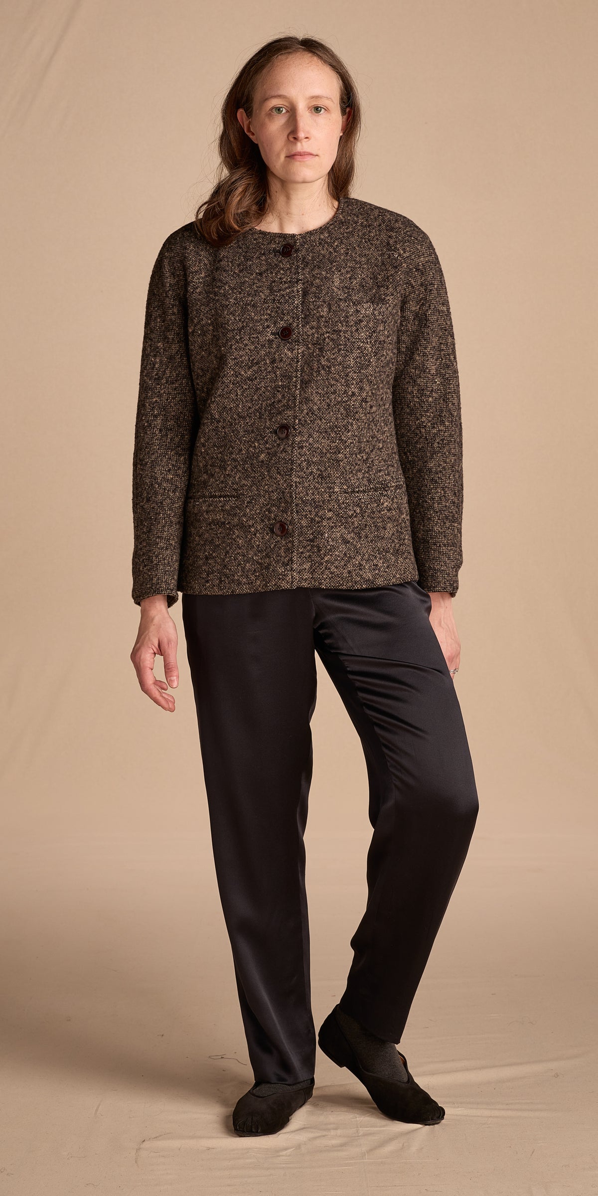 Giorgio Armani 1970s-1980s Gray Bouclé Wool Jacket