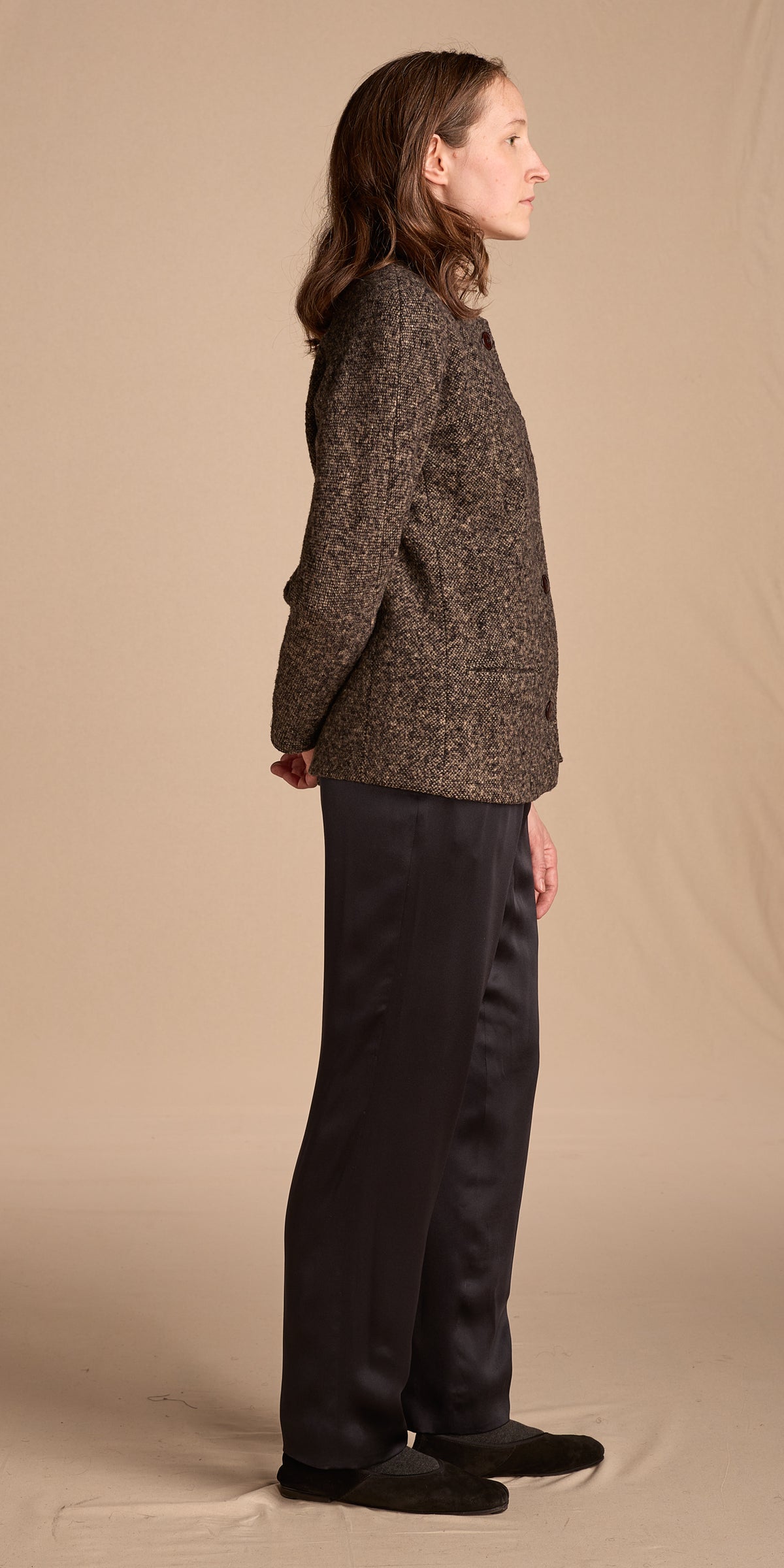 Giorgio Armani 1970s-1980s Gray Bouclé Wool Jacket