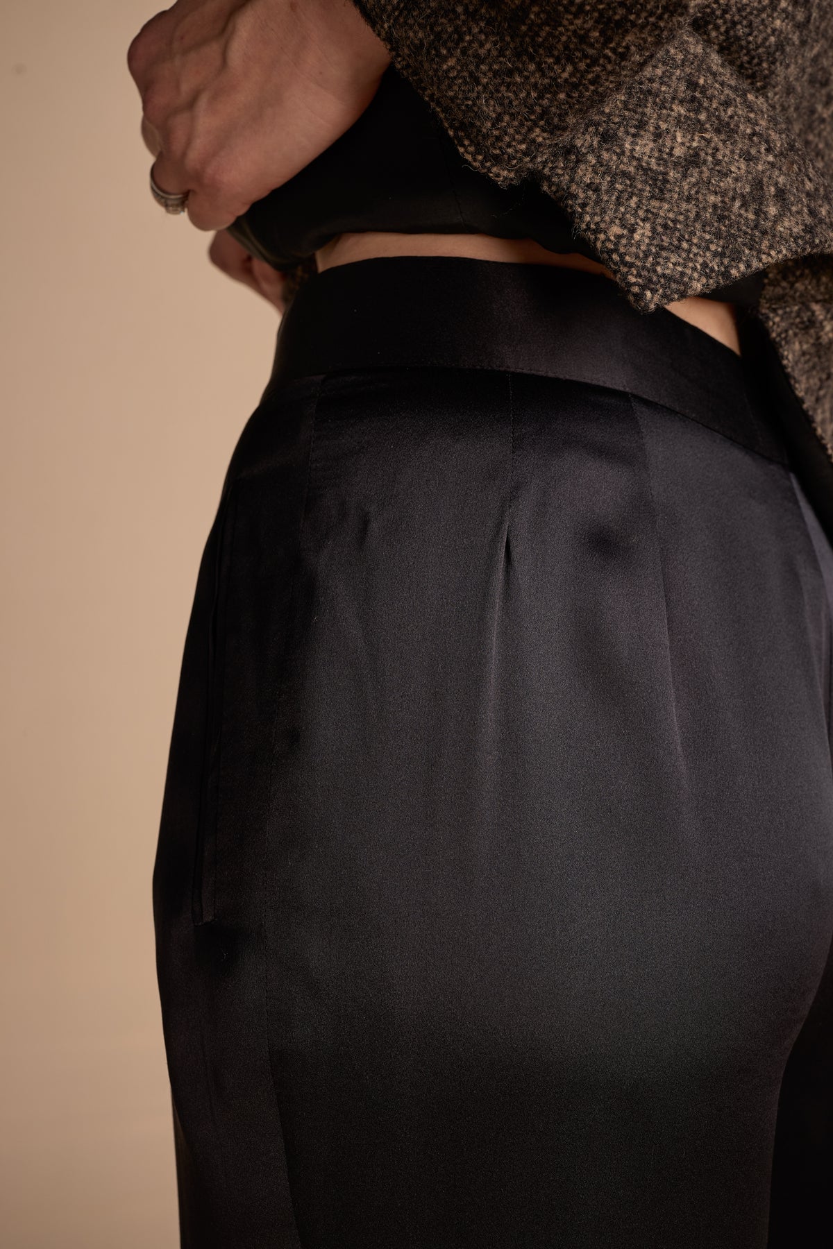 Giorgio Armani 1990s Black Silk Pants