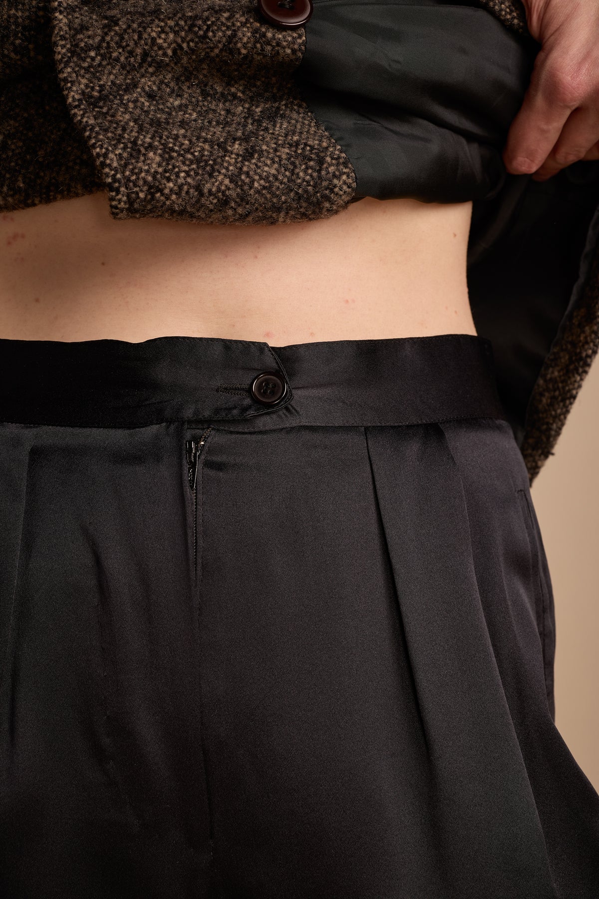 Giorgio Armani 1990s Black Silk Pants