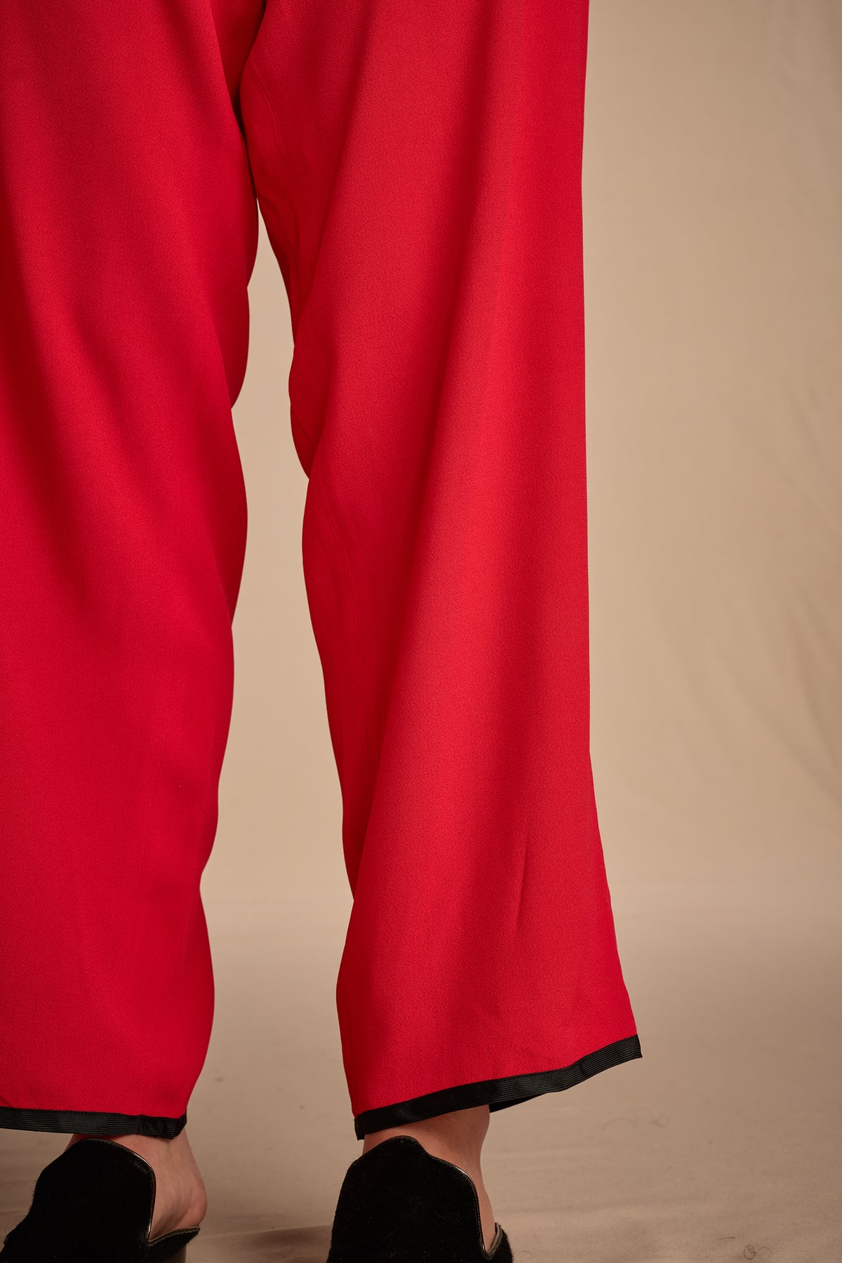 Yves Saint Laurent Fall/Winter 1978 Red Crepe Back Satin Pants