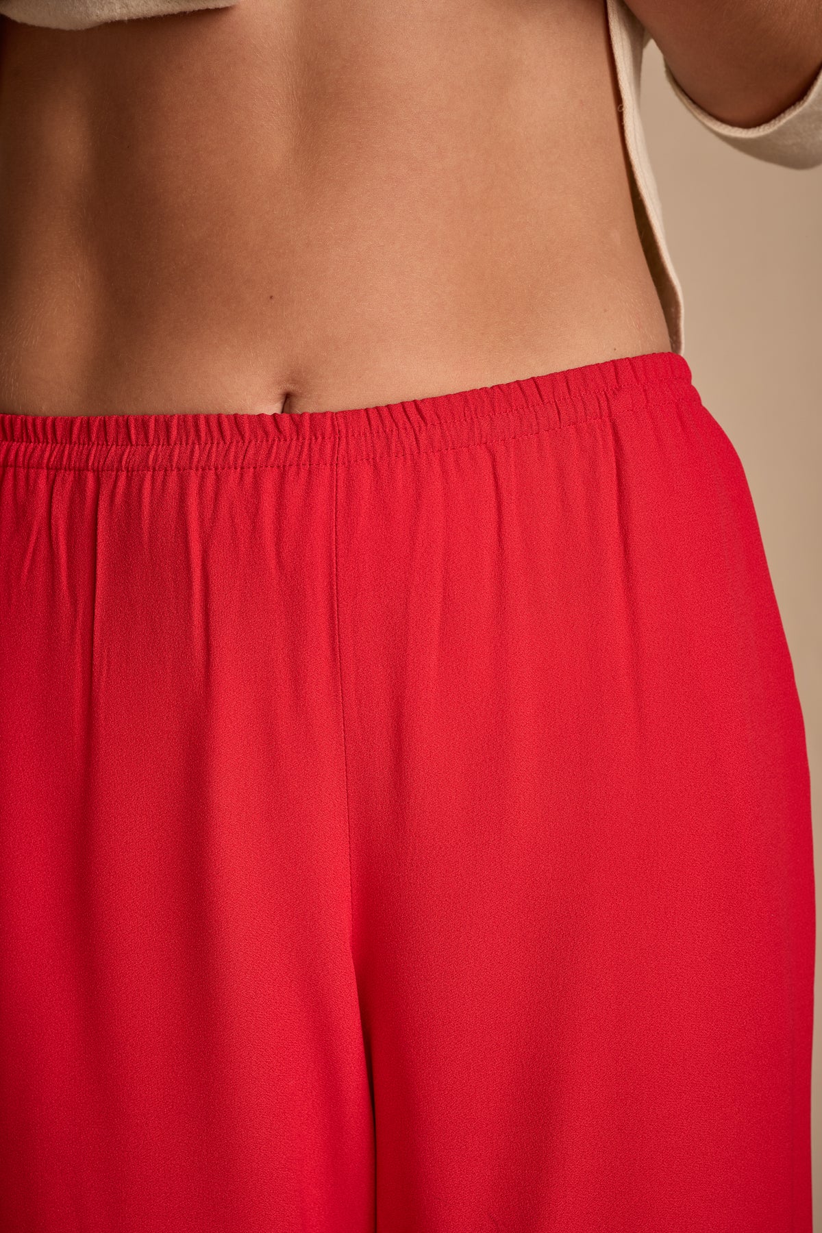 Yves Saint Laurent Fall/Winter 1978 Red Crepe Back Satin Pants