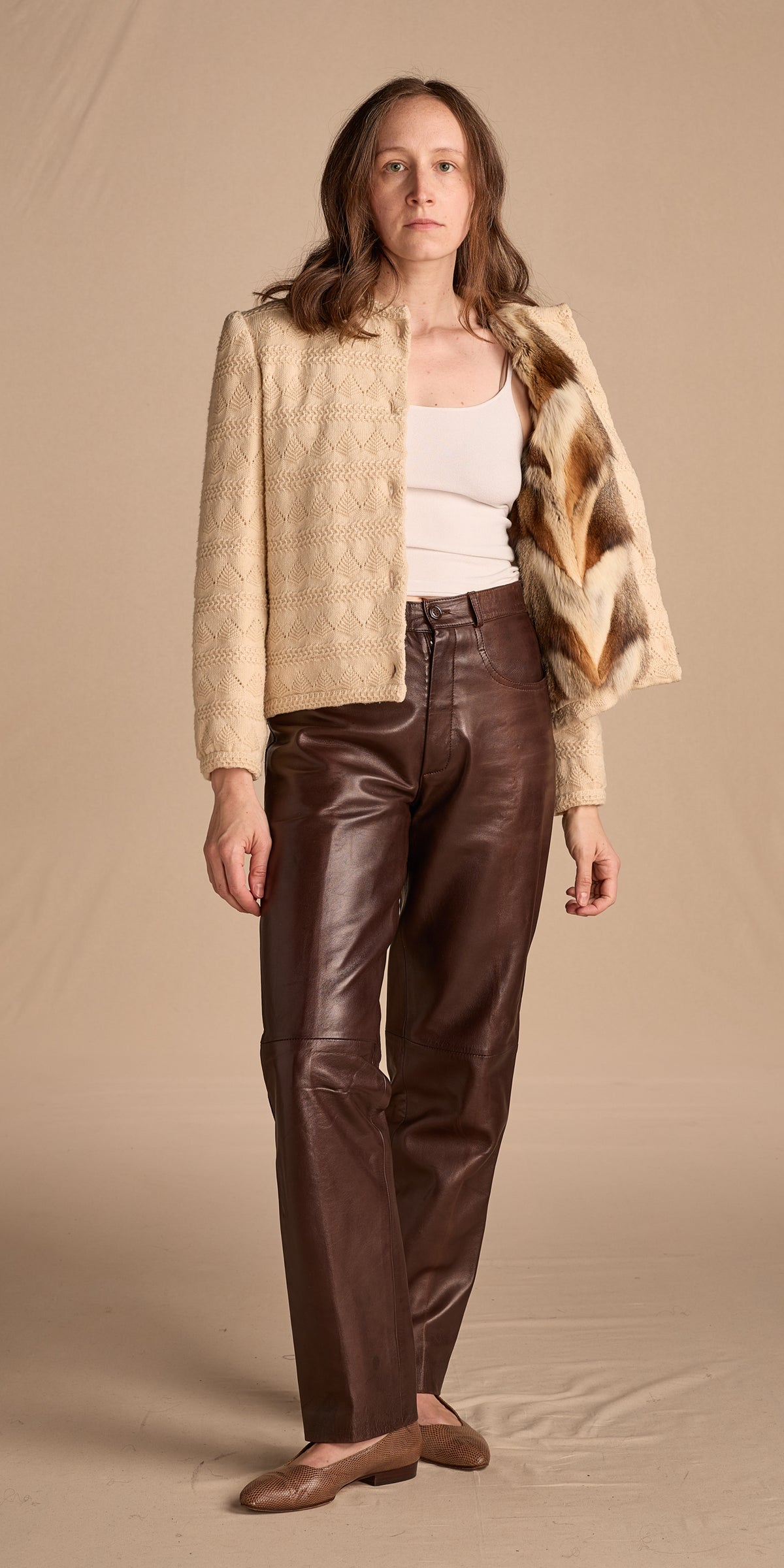 Yves Saint Laurent 1970s-1980s Chocolate Brown Lambskin Leather Trousers
