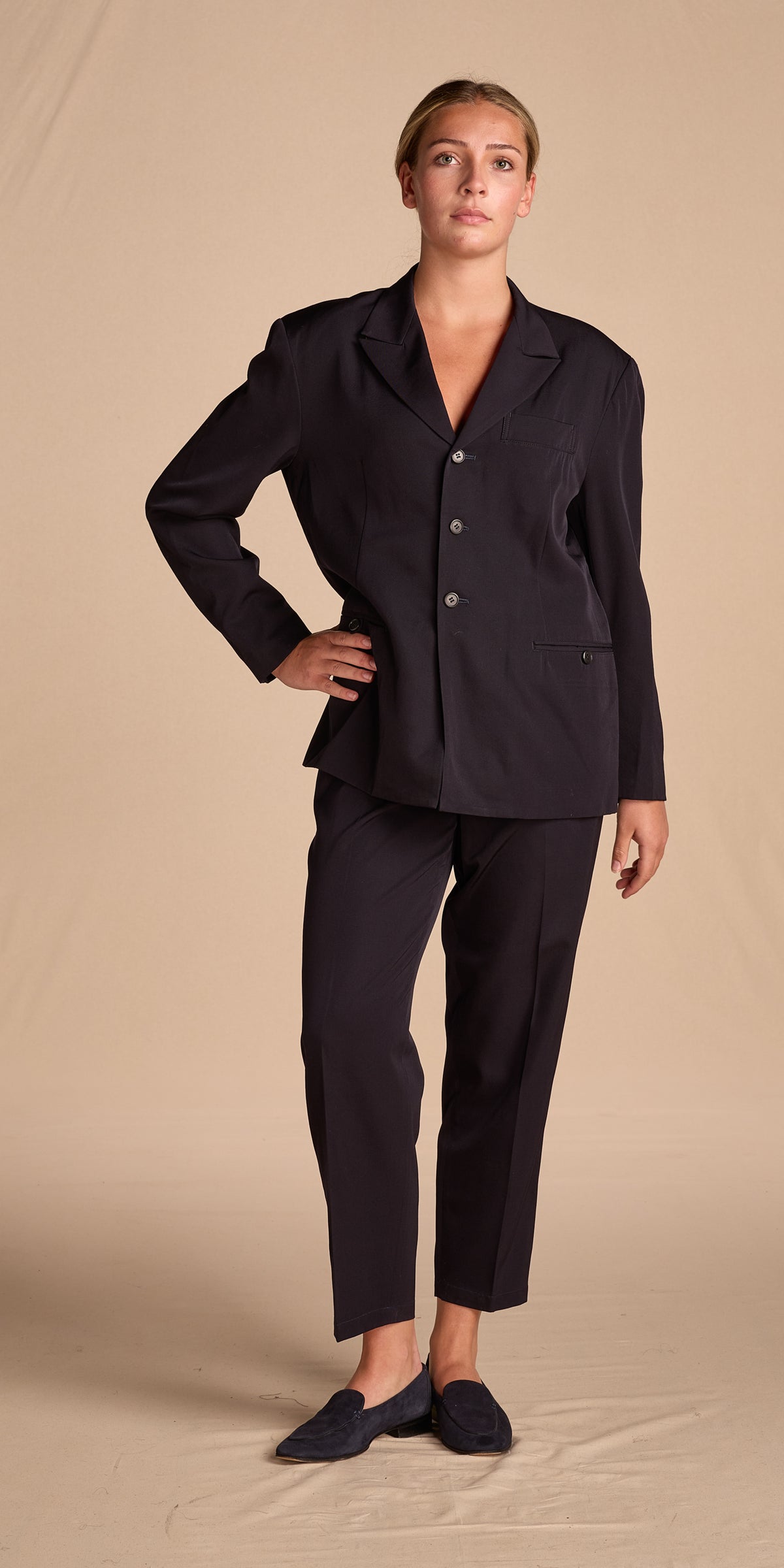Y's by Yohji Yamamoto 1980s-1990s Navy Wool Suit