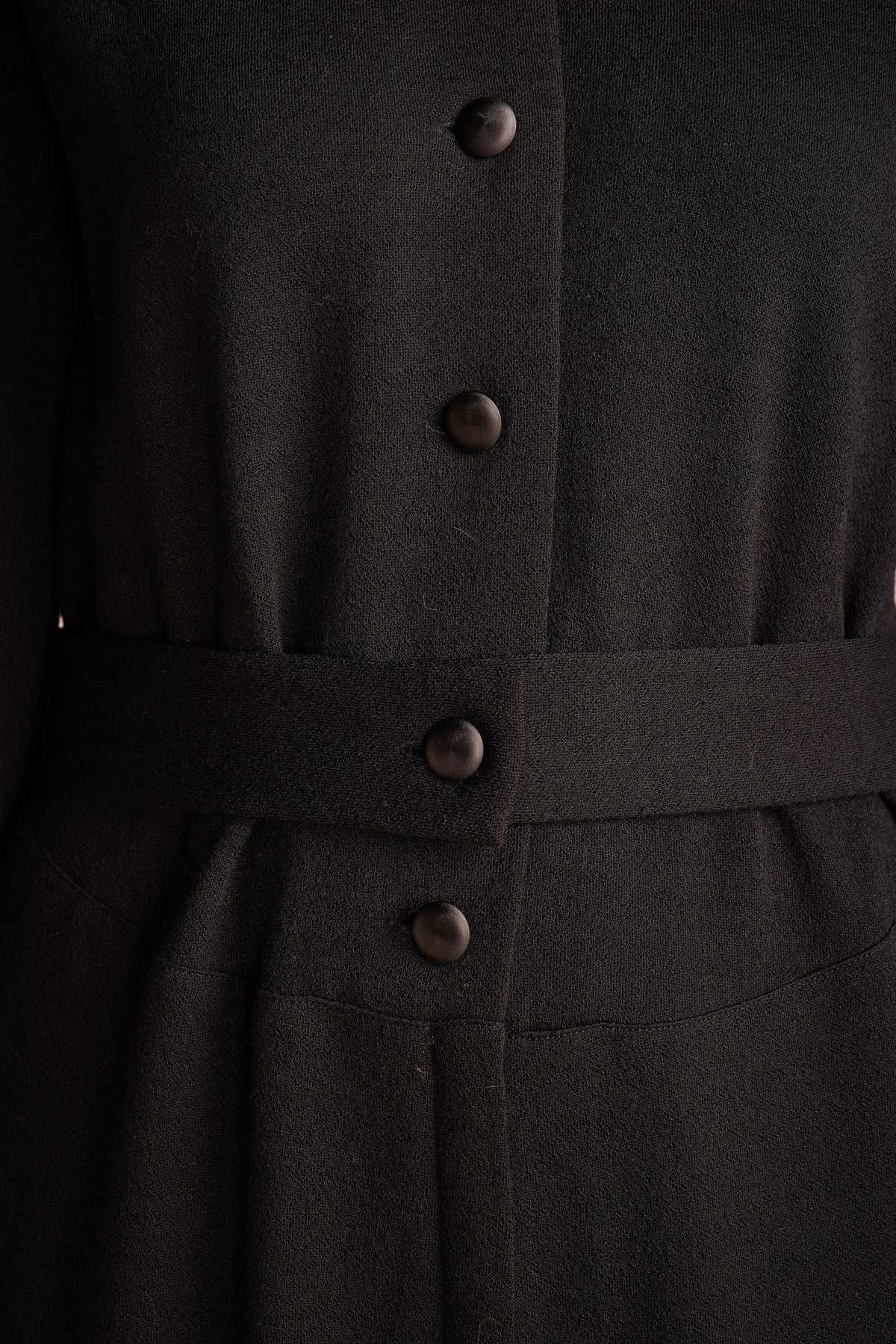 Geoffrey Beene 1990s-2000s Black Wool Jumpsuit