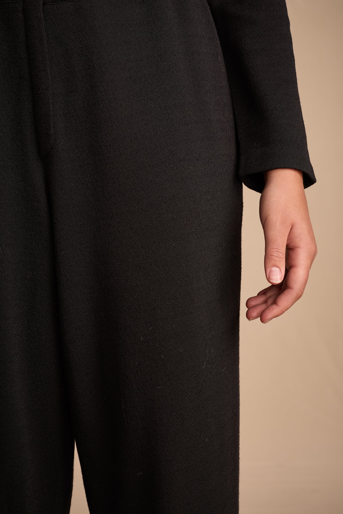Geoffrey Beene 1990s-2000s Black Wool Jumpsuit