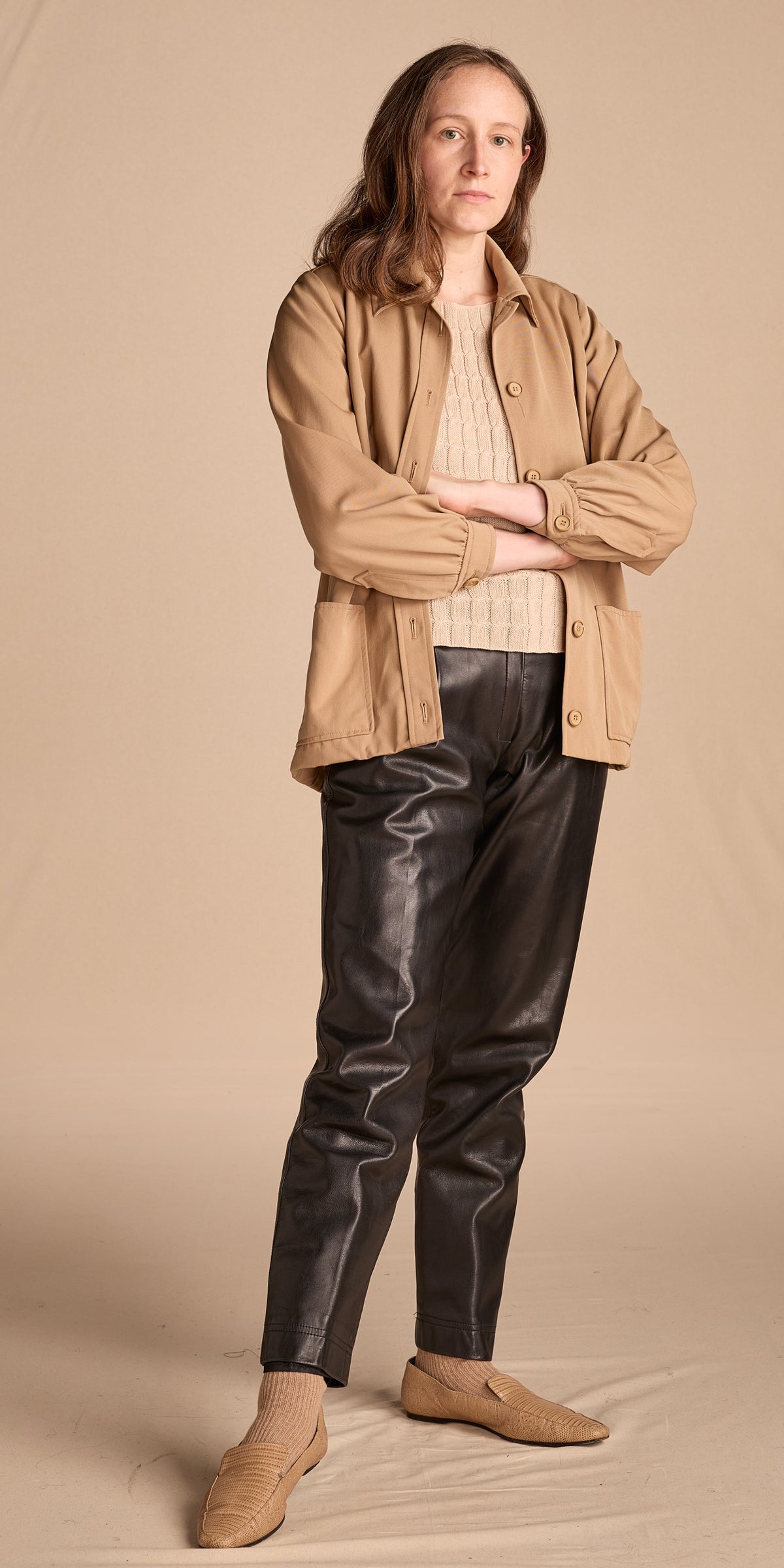 Yves Saint Laurent Fall/Winter 1975 Tan Gabardine Wool Chore Jacket
