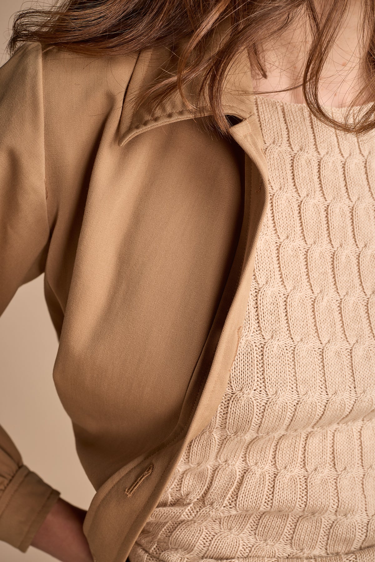 Yves Saint Laurent Fall/Winter 1975 Tan Gabardine Wool Chore Jacket